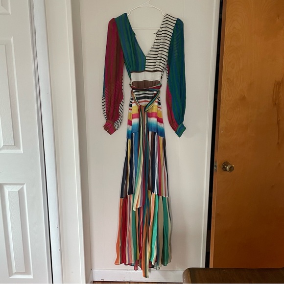 FARM RIO Thalita Striped Maxi Dress Size XS - Picture 5 of 12
